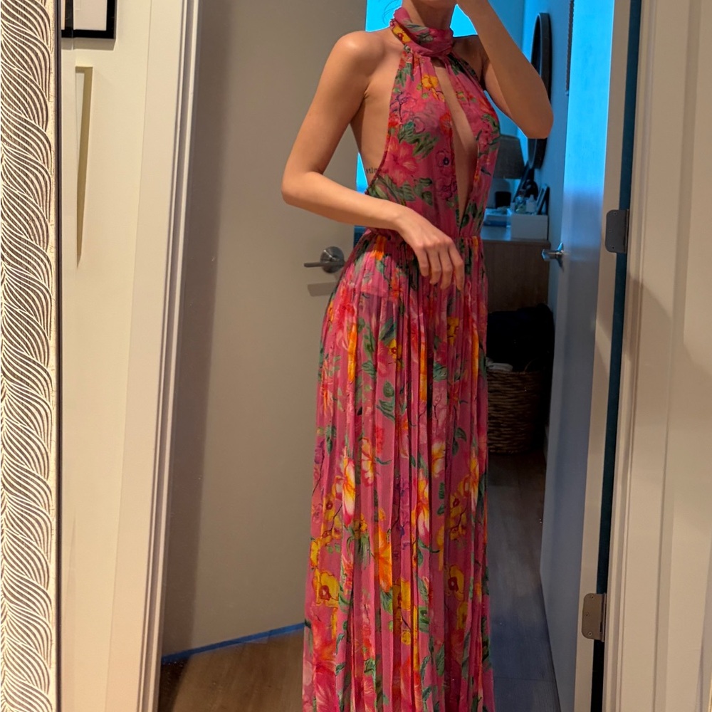 NWT Rococo Sand Vibrant Pink Floral Maxi Dress